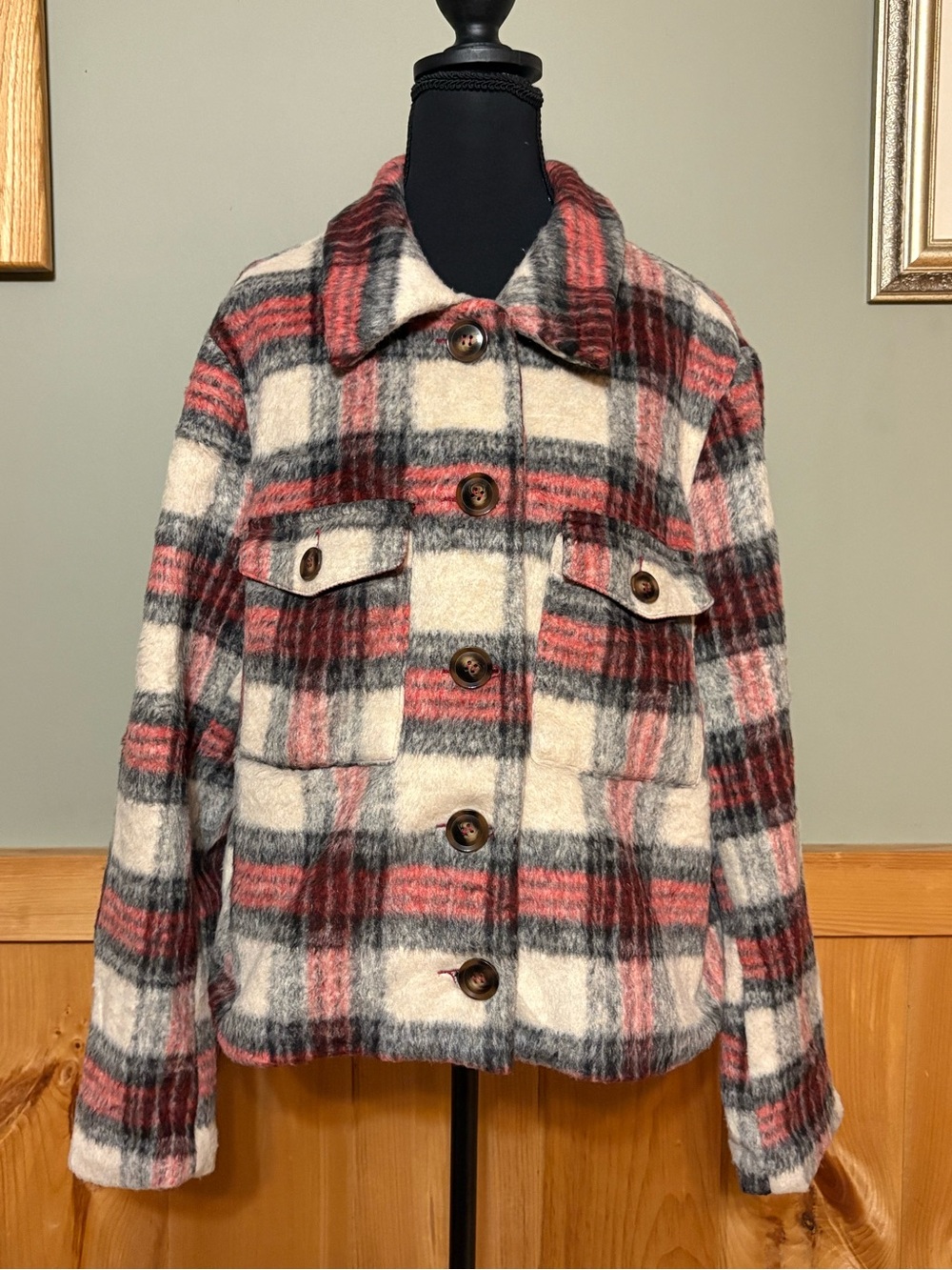 Cyrus Plaid button-up Shacket - size XL